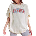 4th July America USA Flag Printed Tops Independence Day Shirt Patriotic Comfy America Lover Tops Womenswear Cotton Fabric Comfort Chic T-Shirts, Hoodie, Sweatshirt - T-Shirt, Sweatshirt, Hoodie