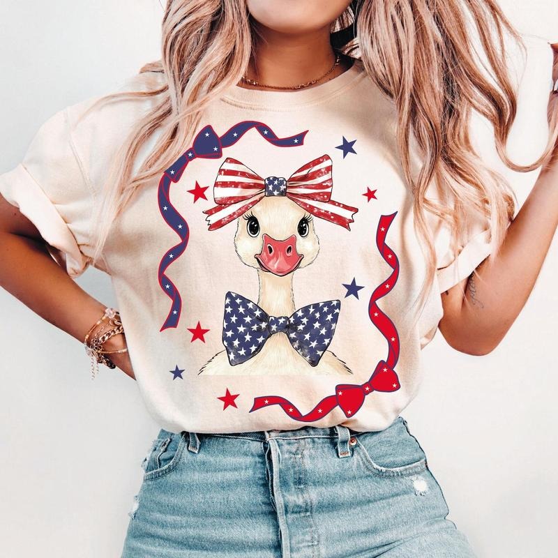 4th Jylu Goose Shirt America Coquette Shirt Fourth July Bows Shirt Patriotic Bows FOJ Bows Coquette 4th July T-Shirts, Hoodie, Sweatshirt - T-Shirt, Sweatshirt, Hoodie