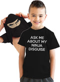 Crazy Dog Youth Ask Me About My Ninja Disguise T Shirt Funny Costume Novelty Flip Tee for Kids - T-Shirt, Sweatshirt, Hoodie
