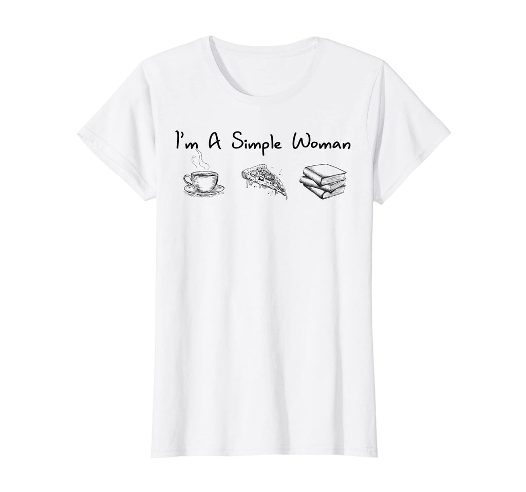 Im Simple Coffee Pizza Books Reader T-Shirt - Unique Graphic Men Women - T-Shirt, Sweatshirt, Hoodie