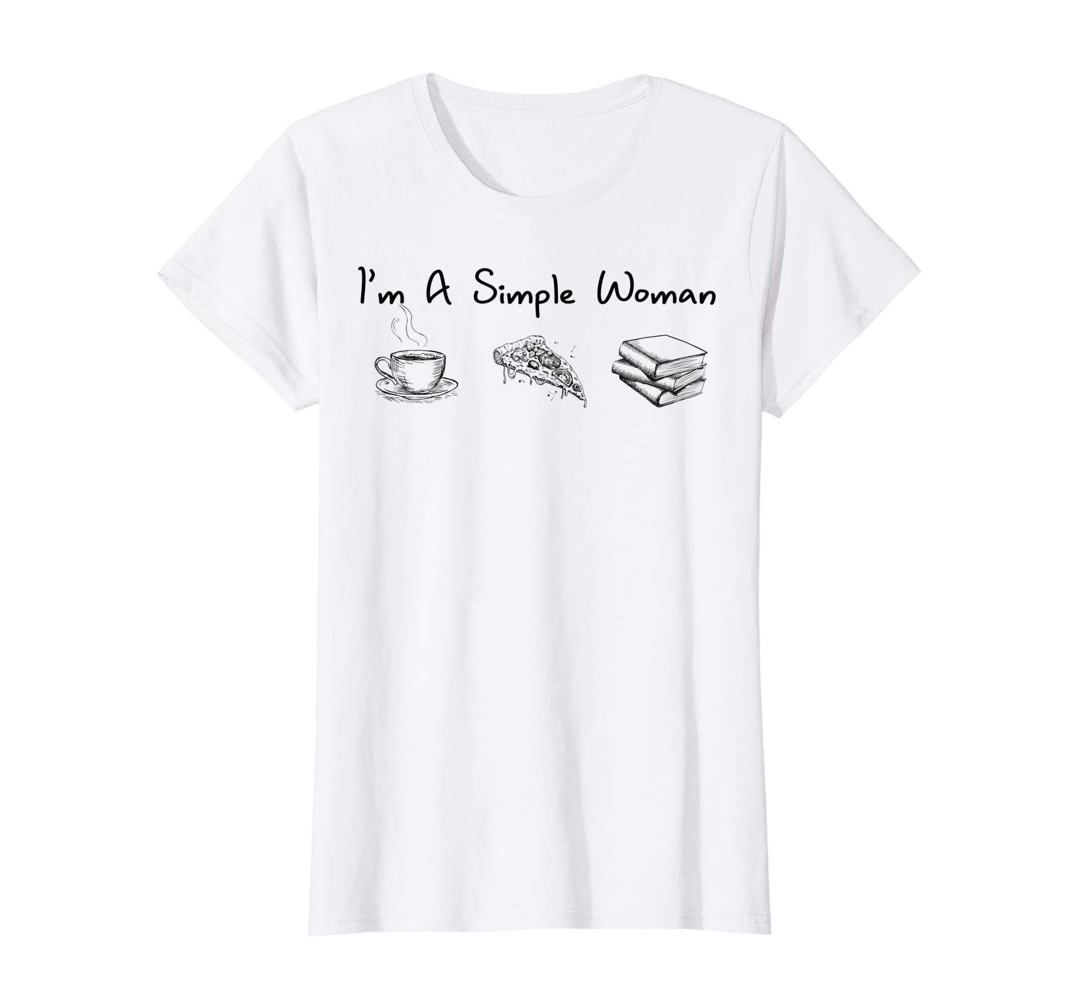 Im Simple Coffee Pizza Books Reader T-Shirt - Unique Graphic Men Women - T-Shirt, Sweatshirt, Hoodie