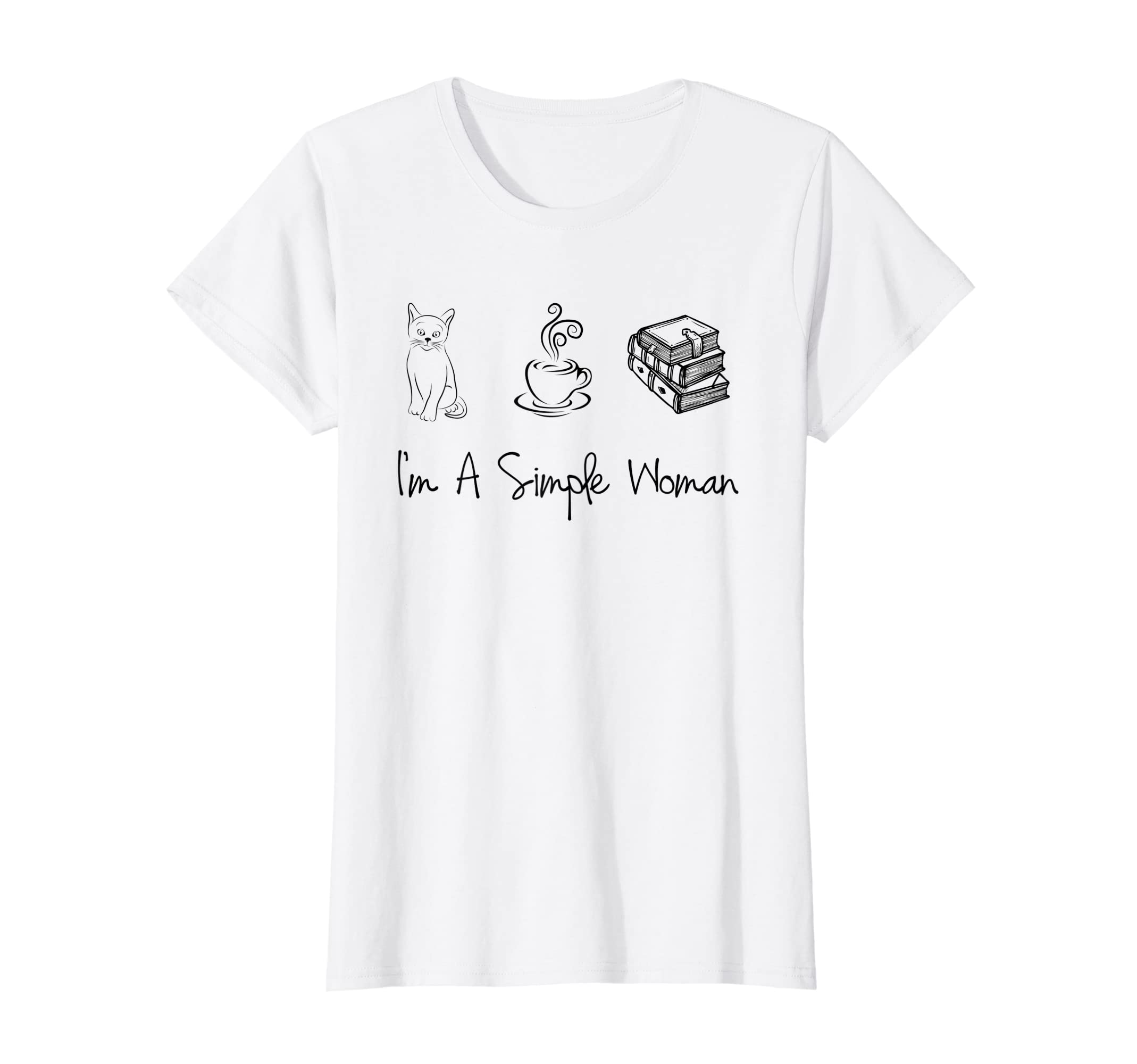 Womens Im Simple Cat Coffee Book T-Shirt - Aesthetic Graphic Men Women - T-Shirt, Sweatshirt, Hoodie