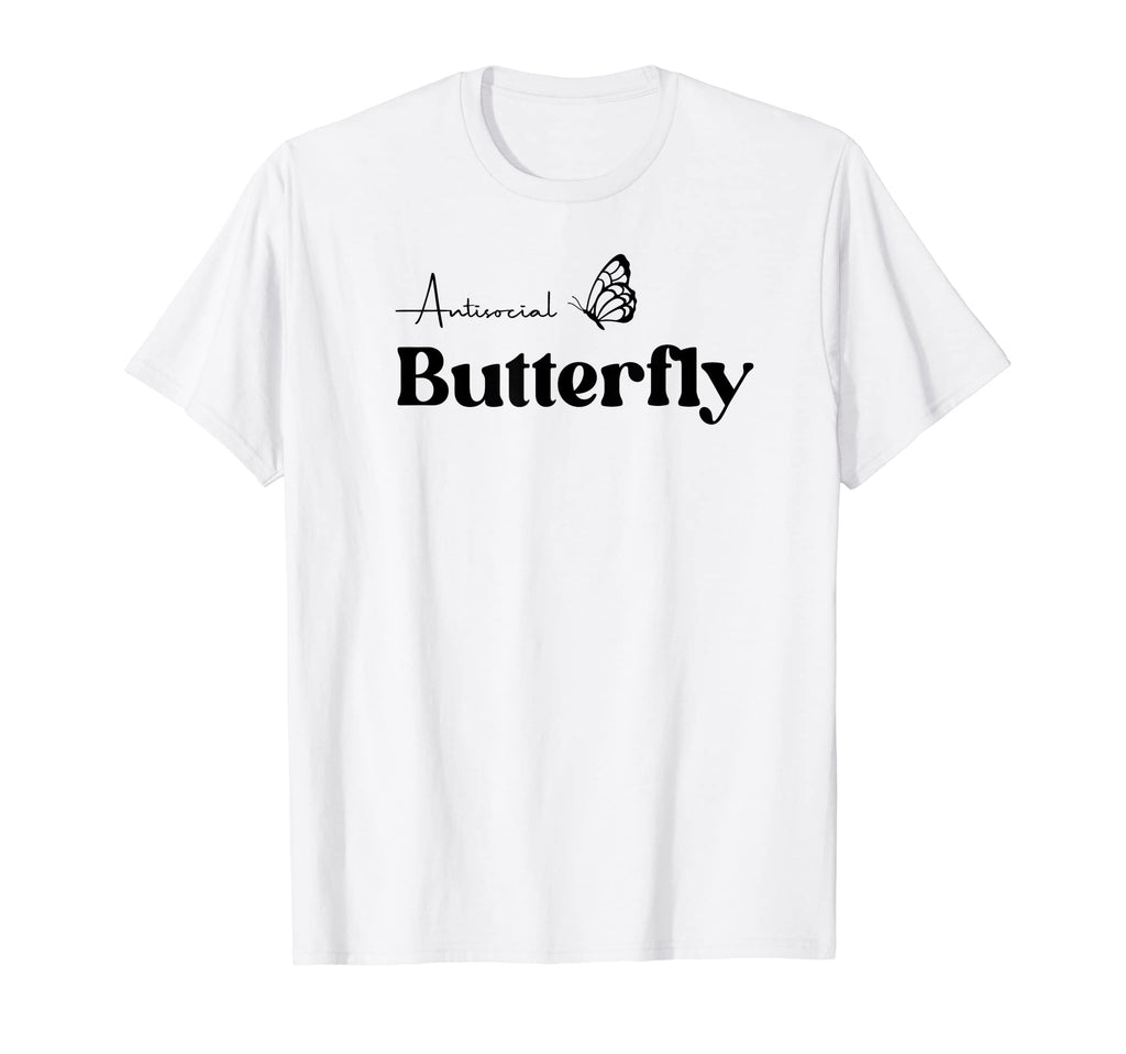 Antisocial Butterfly Trendy Womens T-Shirt - Minimalist Print Unisex - T-Shirt, Sweatshirt, Hoodie