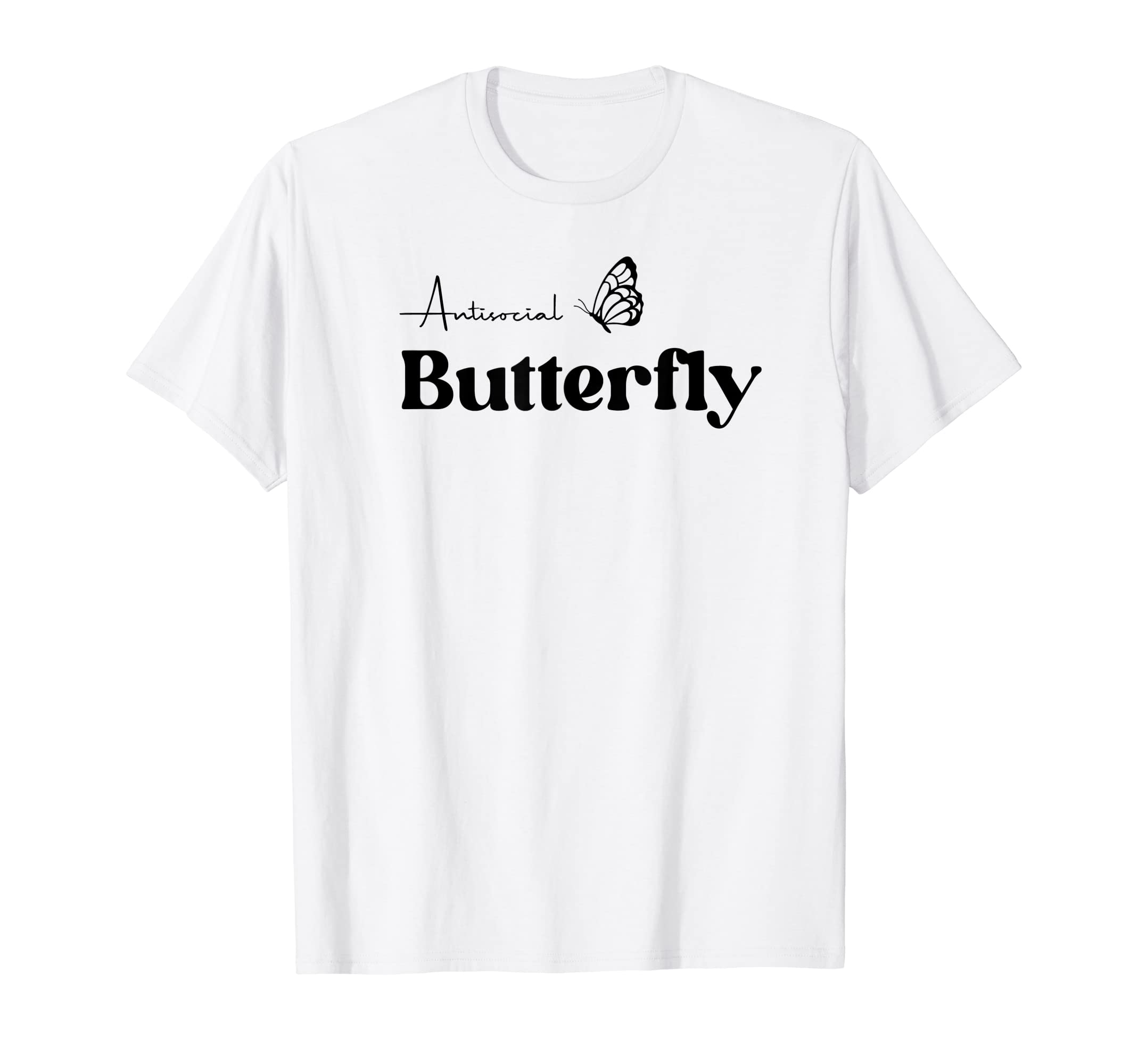 Antisocial Butterfly Trendy Womens T-Shirt - Minimalist Print Unisex - T-Shirt, Sweatshirt, Hoodie