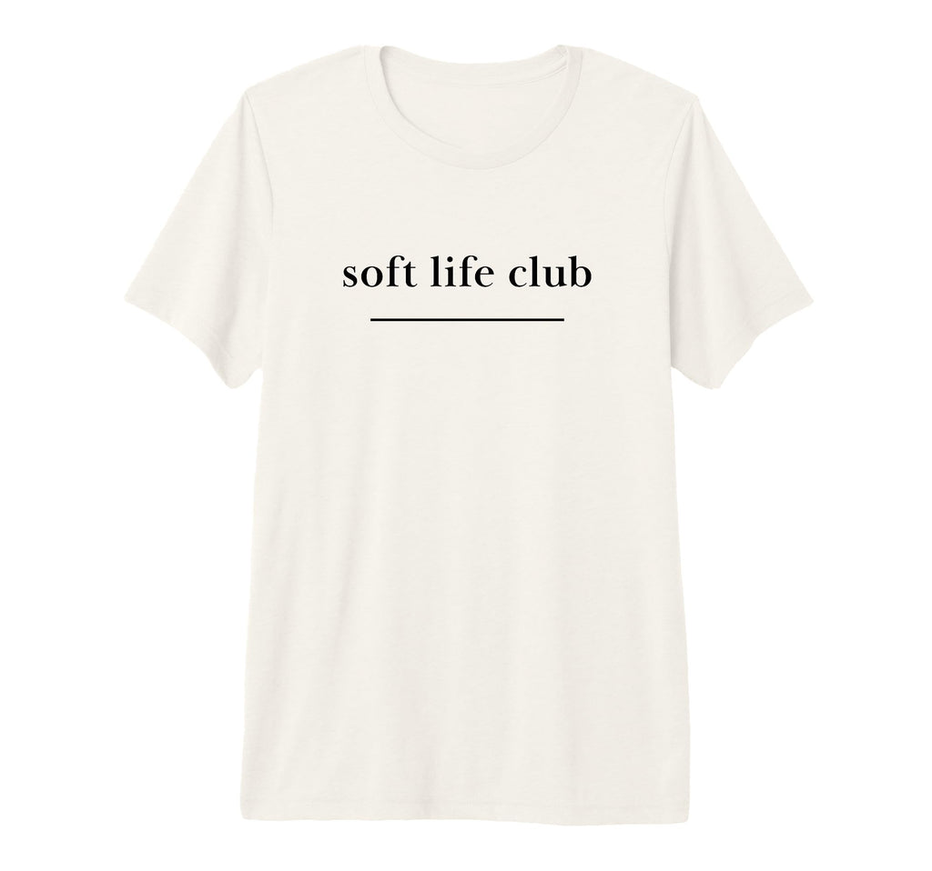 Soft Life Club Aesthetic Minimalist T-Shirt - Trendy Graphic Men Women - T-Shirt, Sweatshirt, Hoodie