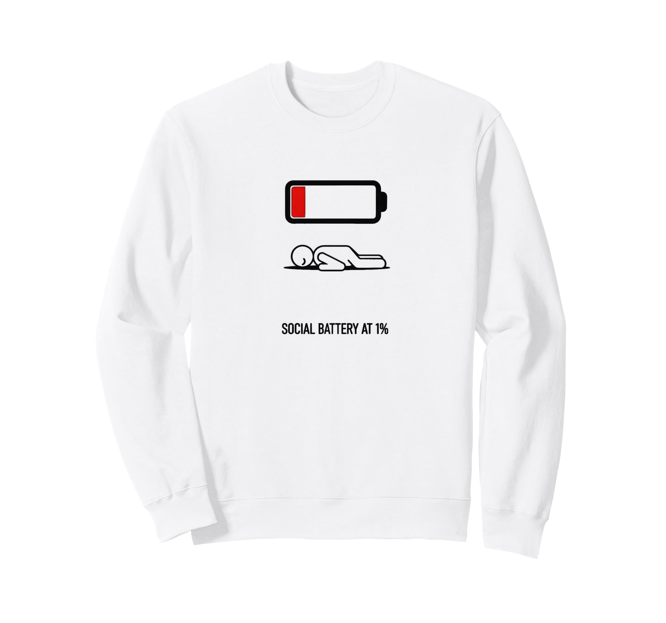 Social Battery 1 Introvert Meme Sweatshirt - Aesthetic Graphic Unisex - T-Shirt, Sweatshirt, Hoodie