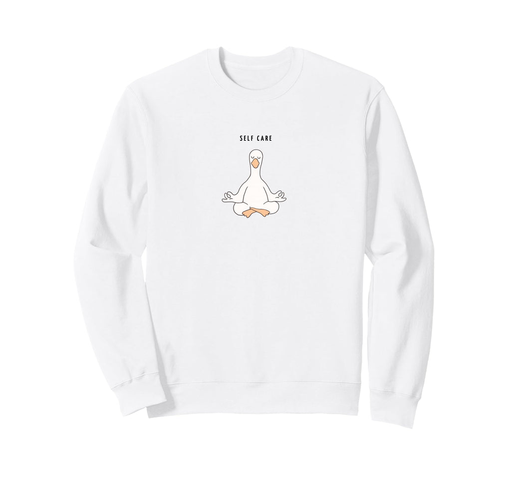 Self Care Goose Funny Minimalist Yoga Sweatshirt - Minimalist Print Unisex - T-Shirt, Sweatshirt, Hoodie