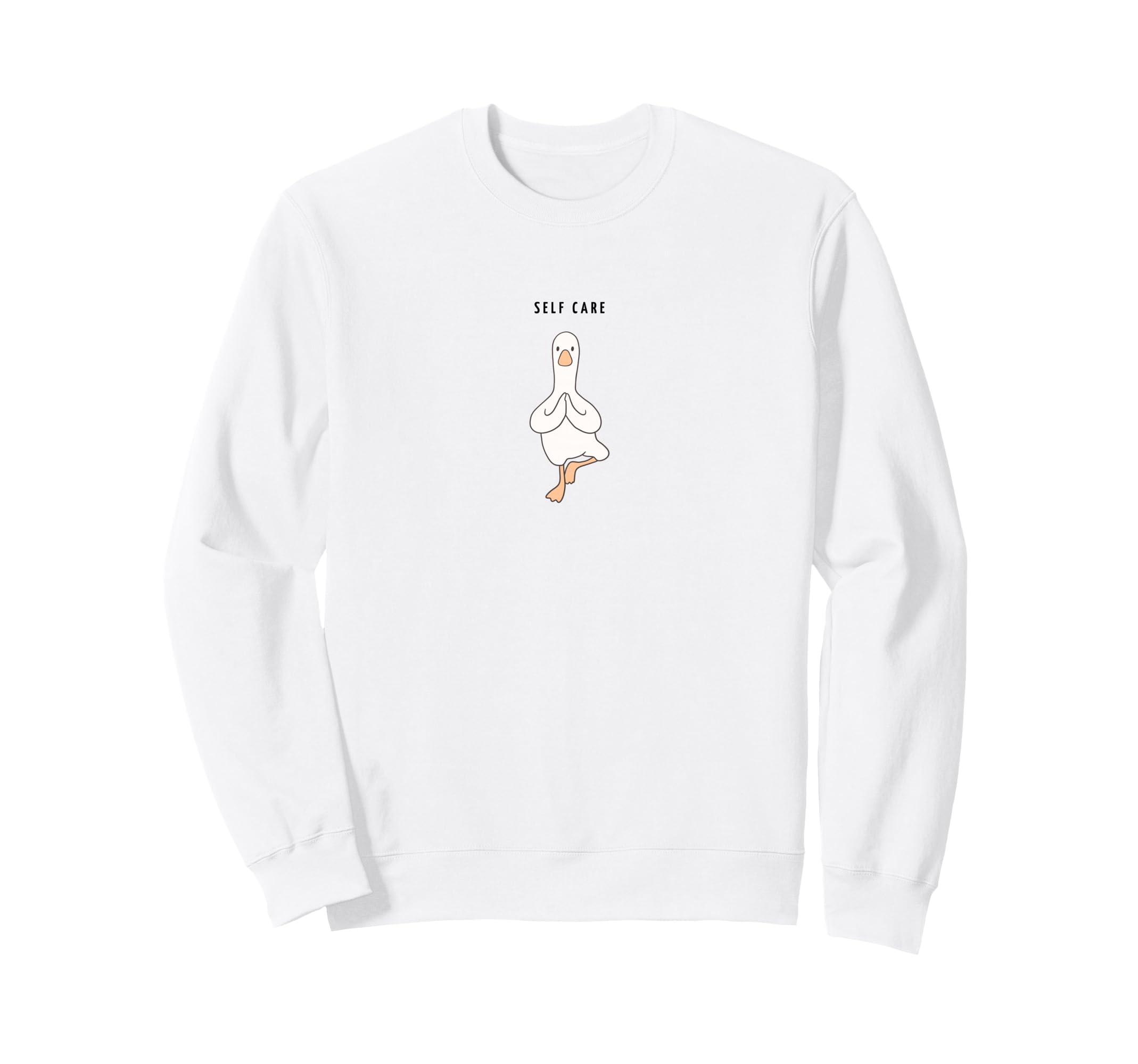 Self Care Goose Funny Minimalist Yoga Sweatshirt - Graphic Print Men Women - T-Shirt, Sweatshirt, Hoodie