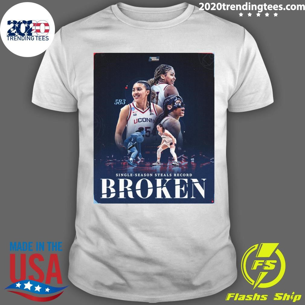583 UConn Huskies Single-Season Steals Record Broken Shirt Unisex T-shirt, Sweatshirt, Hoodie, Long Sleeve Tee - T-Shirt, Sweatshirt, Hoodie