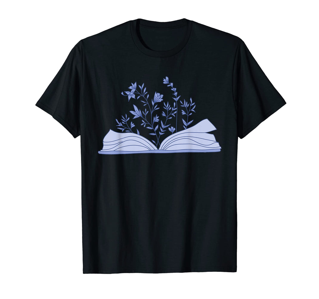 Floral Flower Book Reading Bookworm T-Shirt - Minimalist Print Men Women - T-Shirt, Sweatshirt, Hoodie
