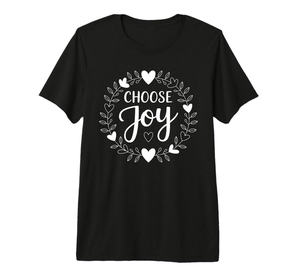 Choose Joy Hand Lettered Floral Heart T-Shirt - Fun Novelty Design Unisex - T-Shirt, Sweatshirt, Hoodie
