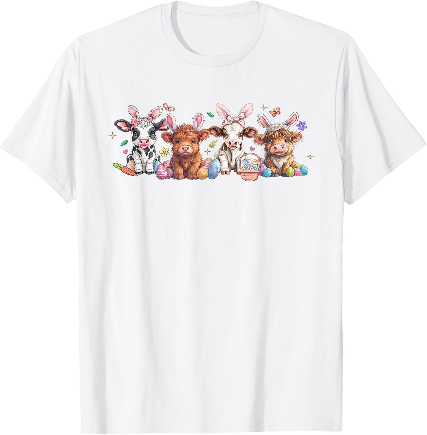 Highland Cow Easter Day Tee Unisex T-shirt, Sweatshirt, Hoodie, Long Sleeve Tee - T-Shirt, Sweatshirt, Hoodie