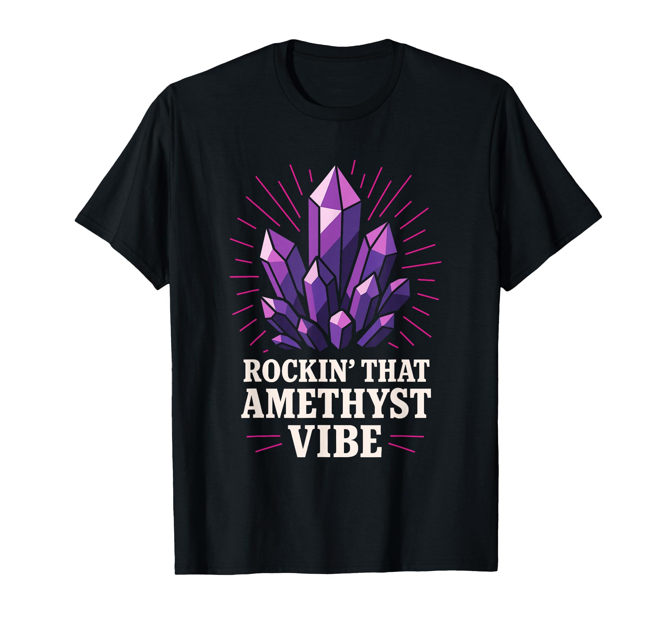Amethyst Addict Healing Crystal T-Shirt - Aesthetic Graphic Men Women - T-Shirt, Sweatshirt, Hoodie