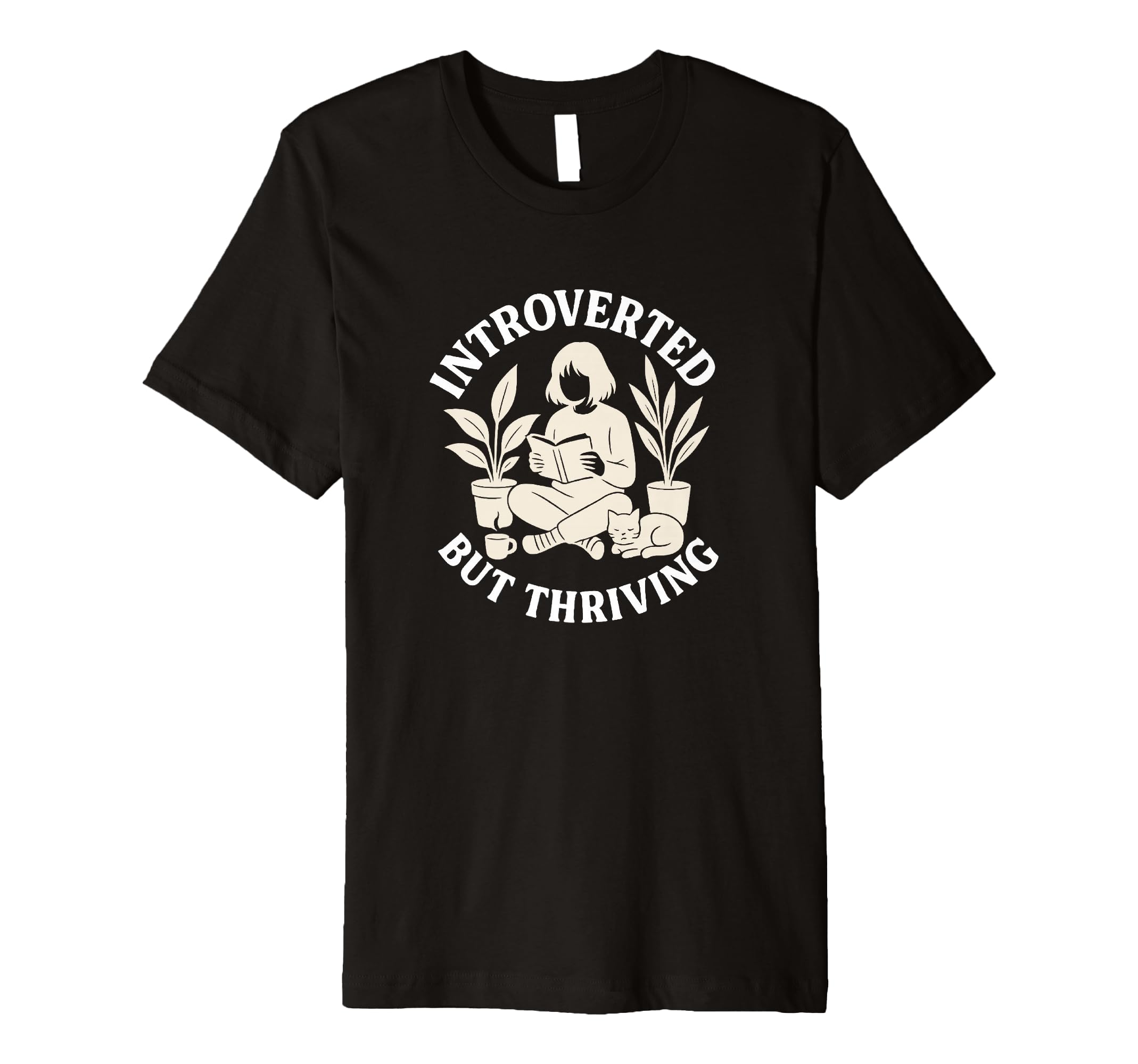 Introverted But Thriving Reading Book T-Shirt - Minimalist Print Unisex - T-Shirt, Sweatshirt, Hoodie