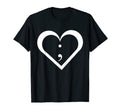 Semicolon Heart Mental Health Awareness T-Shirt - Novelty Apparel Unisex - T-Shirt, Sweatshirt, Hoodie