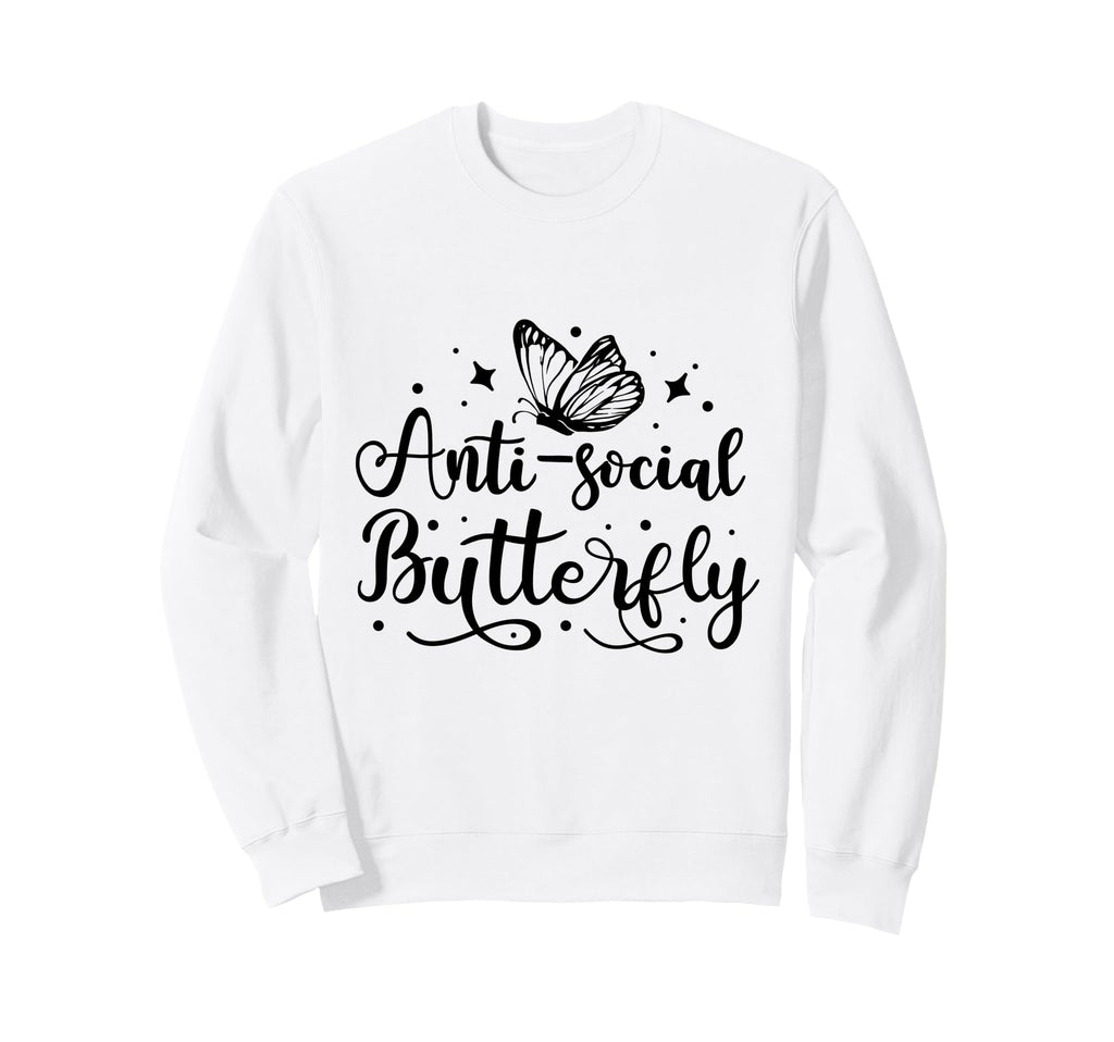 Anti Social Butterfly Magical Goth Sweatshirt - Fun Novelty Design Unisex - T-Shirt, Sweatshirt, Hoodie