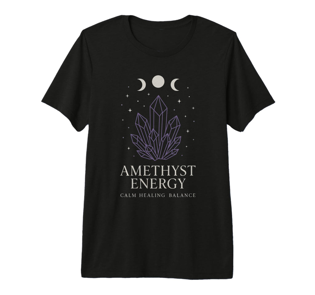 Amethyst Addict Healing Crystal Energy T-Shirt - Aesthetic Graphic Unisex - T-Shirt, Sweatshirt, Hoodie