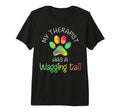 Funny Therapy Service Dog Tri Blend T-Shirt - Novelty Apparel for Adults - T-Shirt, Sweatshirt, Hoodie