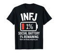 Infj Social Battery 1 Remaining Funny T-Shirt - Aesthetic Graphic Unisex - T-Shirt, Sweatshirt, Hoodie