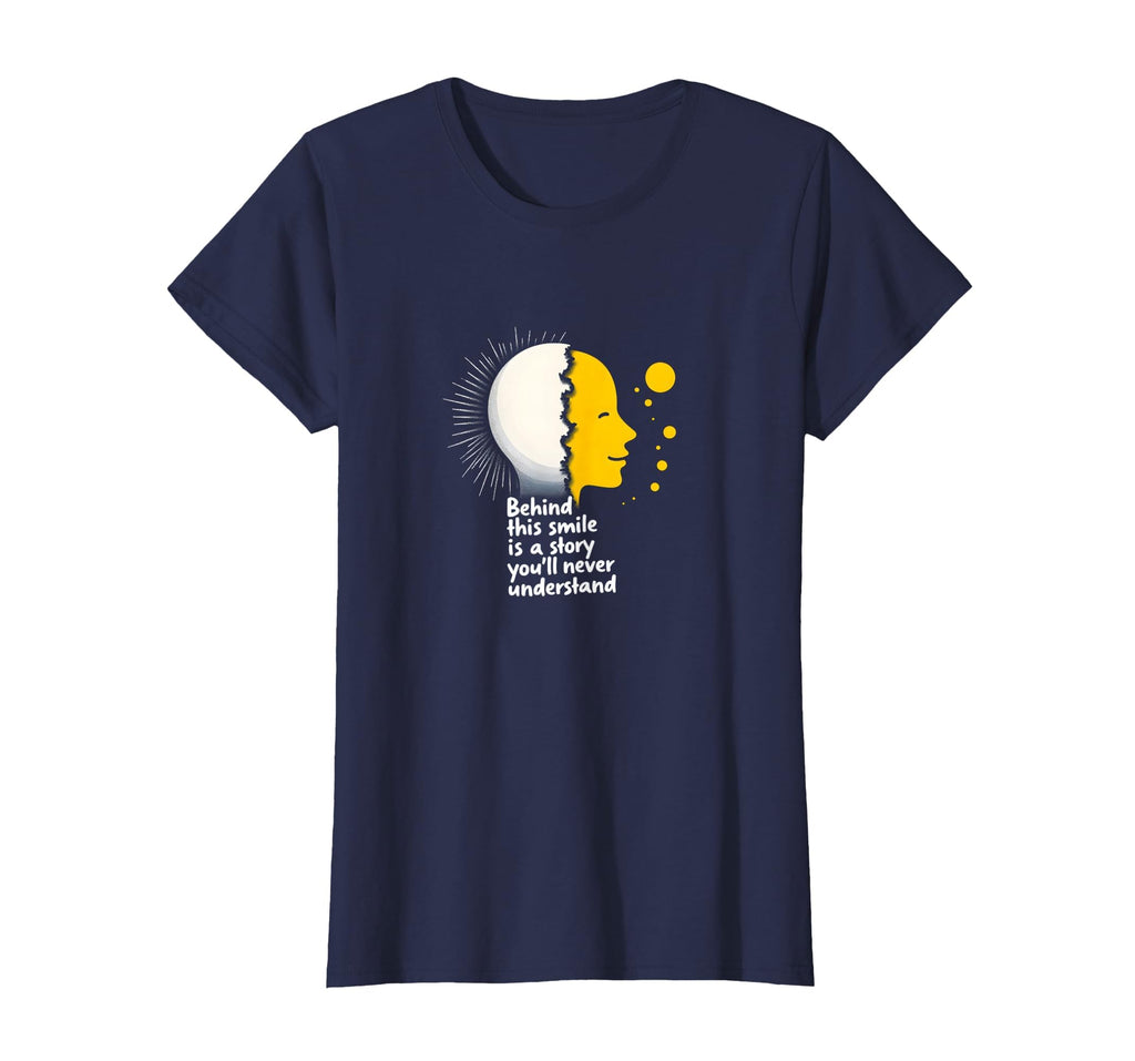 Mental Health Awareness Behind This Smile T-Shirt - Graphic Print Unisex - T-Shirt, Sweatshirt, Hoodie