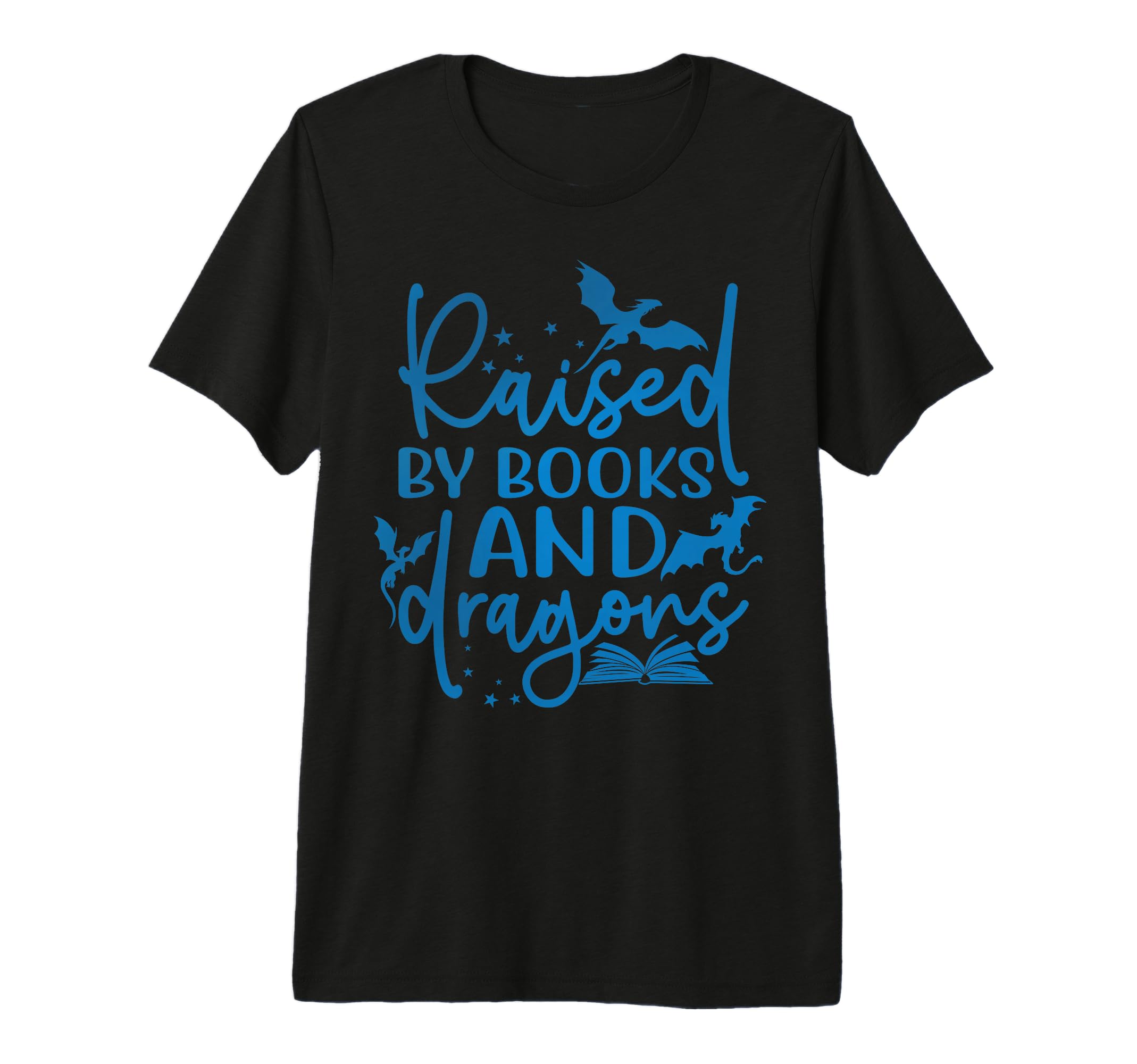 Raised Books And Dragons Fantasy T-Shirt - Custom Art Print for Adults - T-Shirt, Sweatshirt, Hoodie