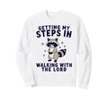 Getting My Steps Walking Lord Raccoon Sweatshirt - Graphic Print for Adults - T-Shirt, Sweatshirt, Hoodie