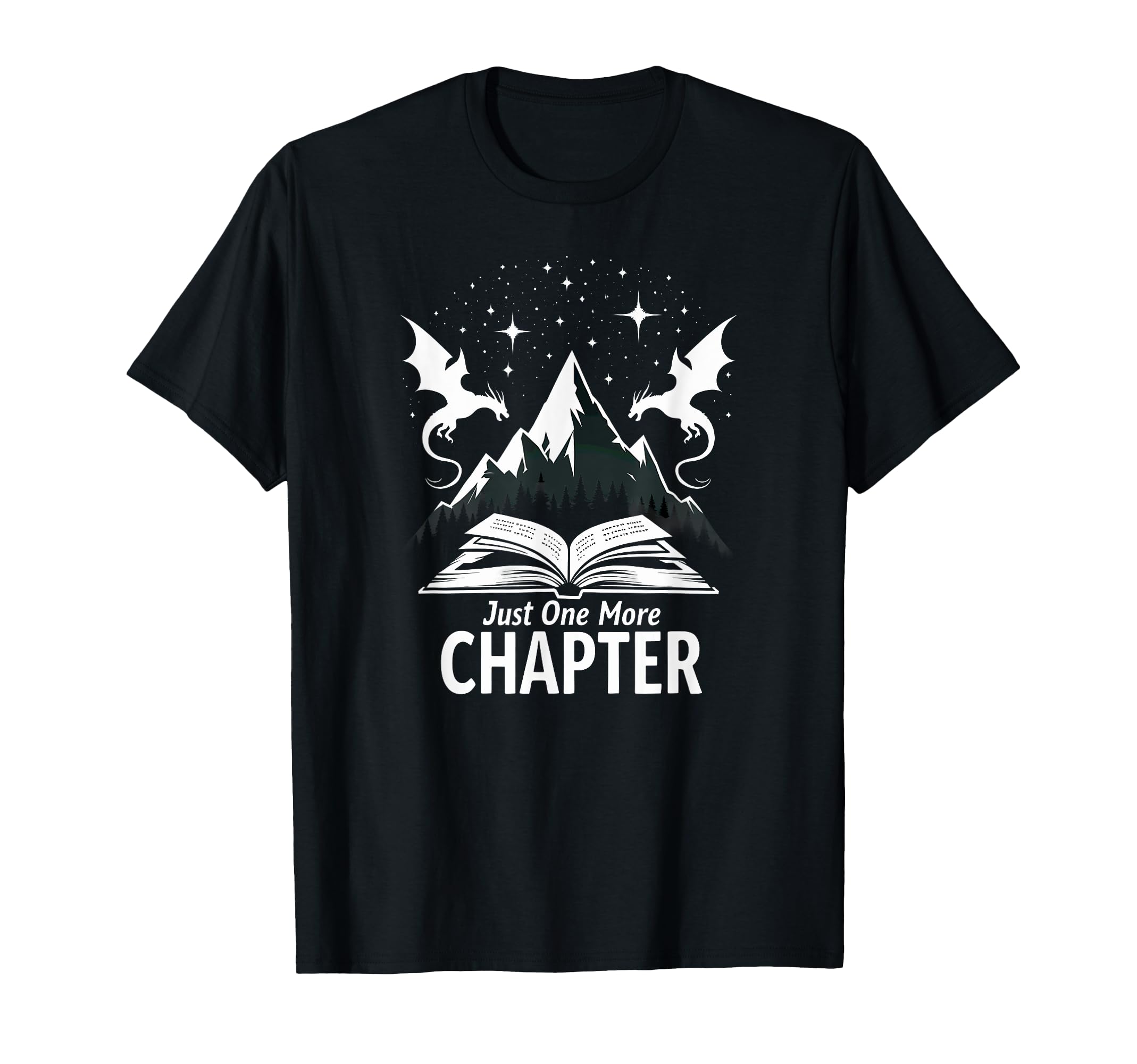 One More Chapter Dragon Fantasy Book T-Shirt - Custom Art Print Unisex - T-Shirt, Sweatshirt, Hoodie