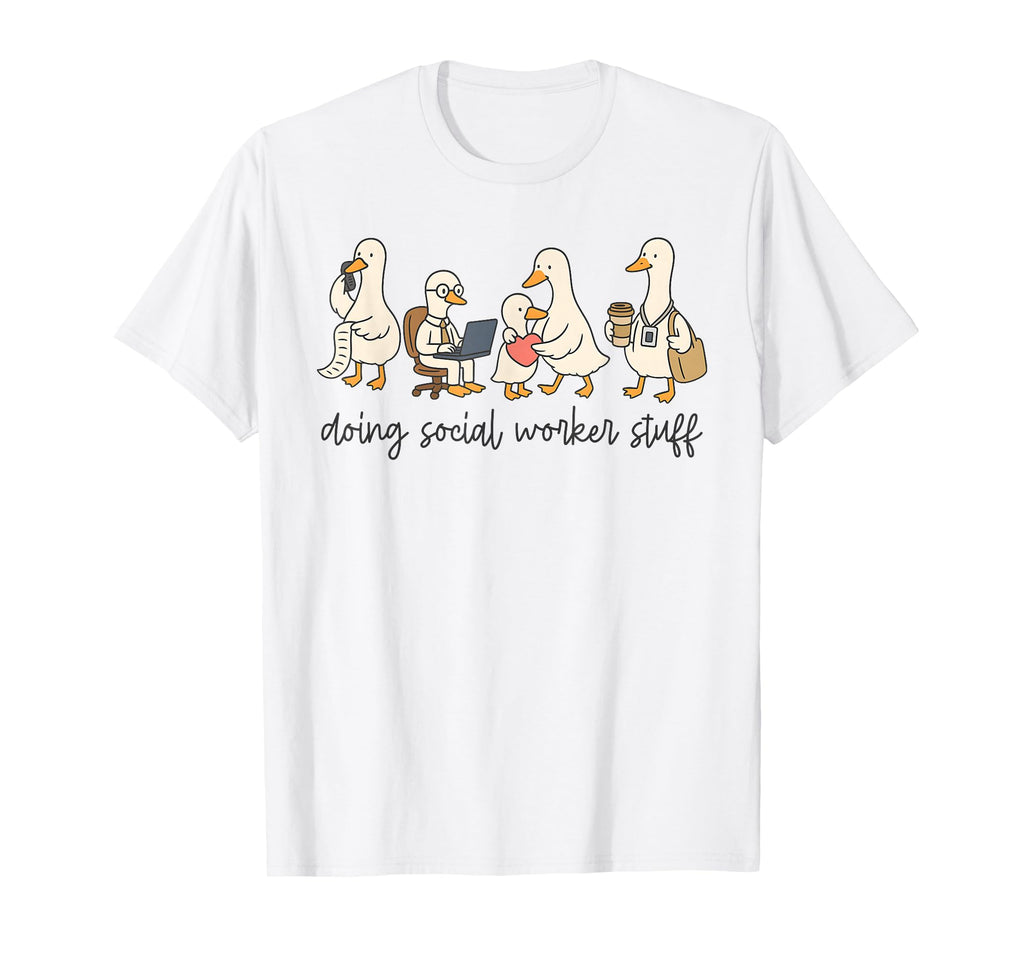 Goose Doing Social Worker Stuff T-Shirt - Aesthetic Graphic for Adults - T-Shirt, Sweatshirt, Hoodie
