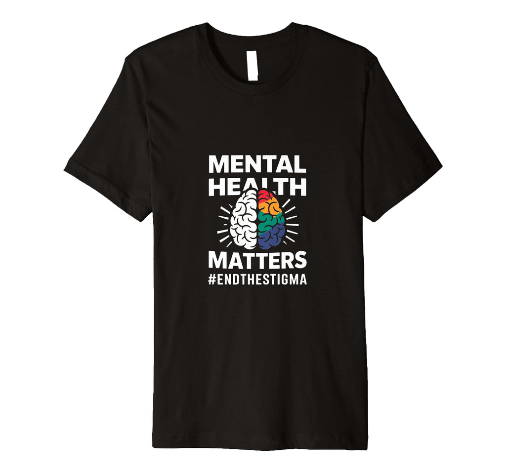 End Stigma Mental Health Matters Tie T-Shirt - Custom Art Print for Adults - T-Shirt, Sweatshirt, Hoodie