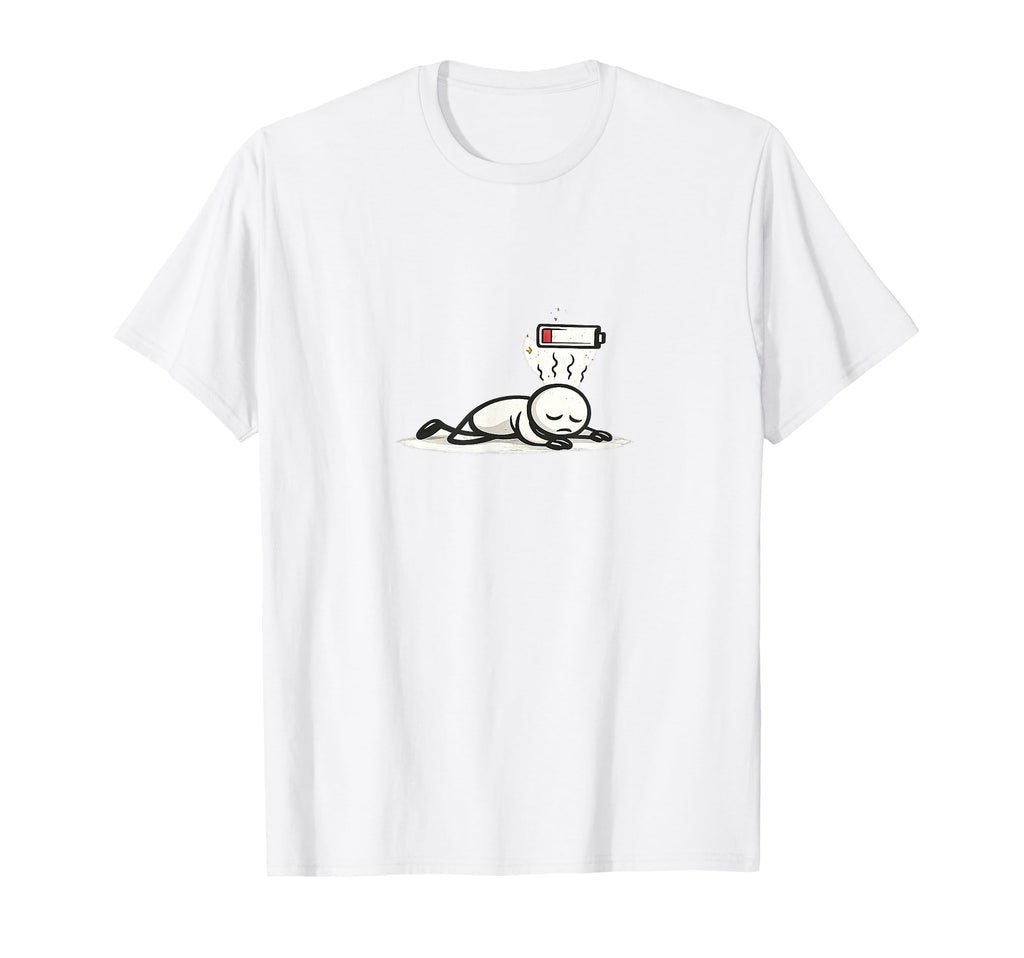 Social Battery Empty Stick Figure T-Shirt - Aesthetic Graphic for Adults - T-Shirt, Sweatshirt, Hoodie