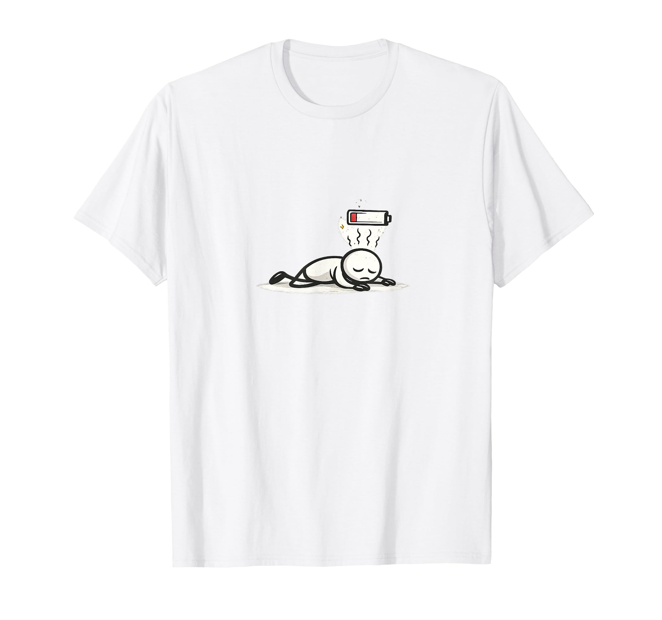 Social Battery Empty Stick Figure T-Shirt - Aesthetic Graphic for Adults - T-Shirt, Sweatshirt, Hoodie