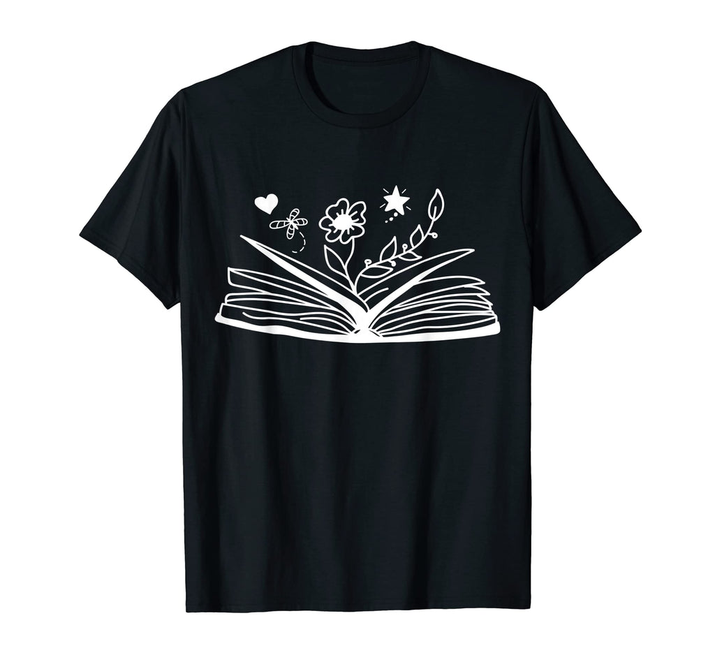 Floral Flower Book Reading Bookworm T-Shirt - Graphic Print for Adults - T-Shirt, Sweatshirt, Hoodie
