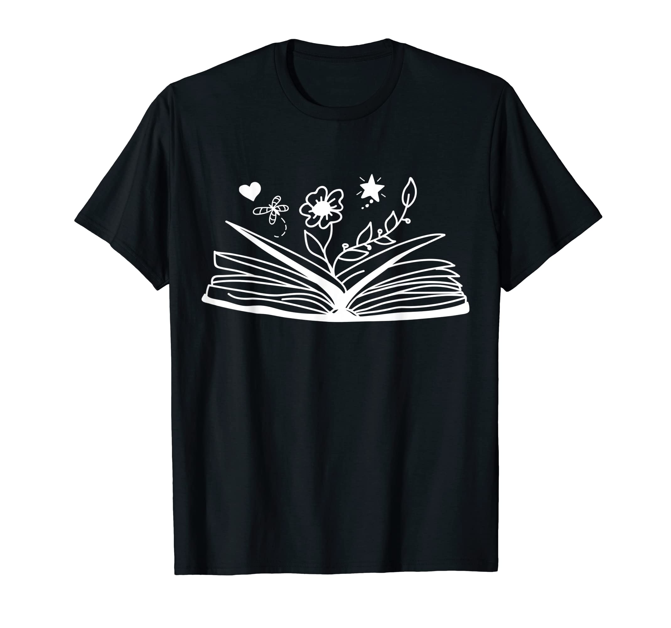 Floral Flower Book Reading Bookworm T-Shirt - Graphic Print for Adults - T-Shirt, Sweatshirt, Hoodie