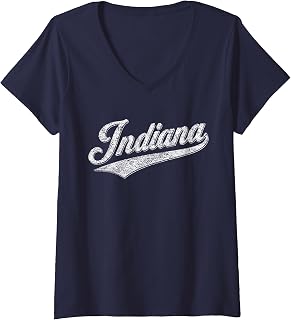 Women's Indiana State Pride Distressed, Indiana 80s 90s Vintage V-Neck T-Shirt Unisex T-shirt, Sweatshirt, Hoodie, Long Sleeve Tee - T-Shirt, Sweatshirt, Hoodie
