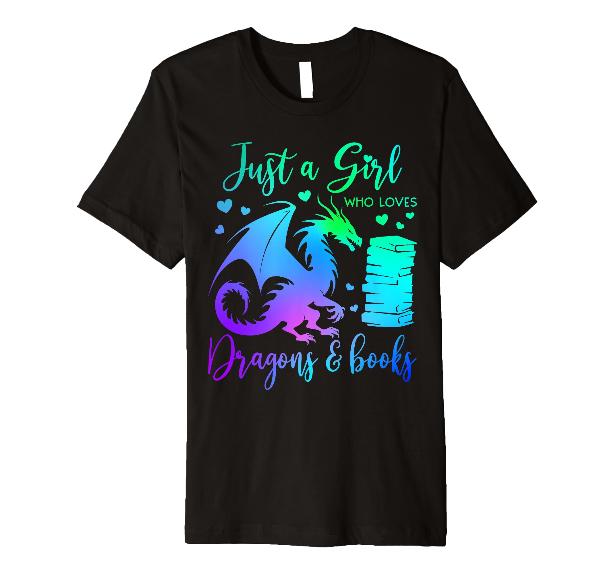 Just Who Loves Dragons And Books T-Shirt - Minimalist Print for Adults - T-Shirt, Sweatshirt, Hoodie