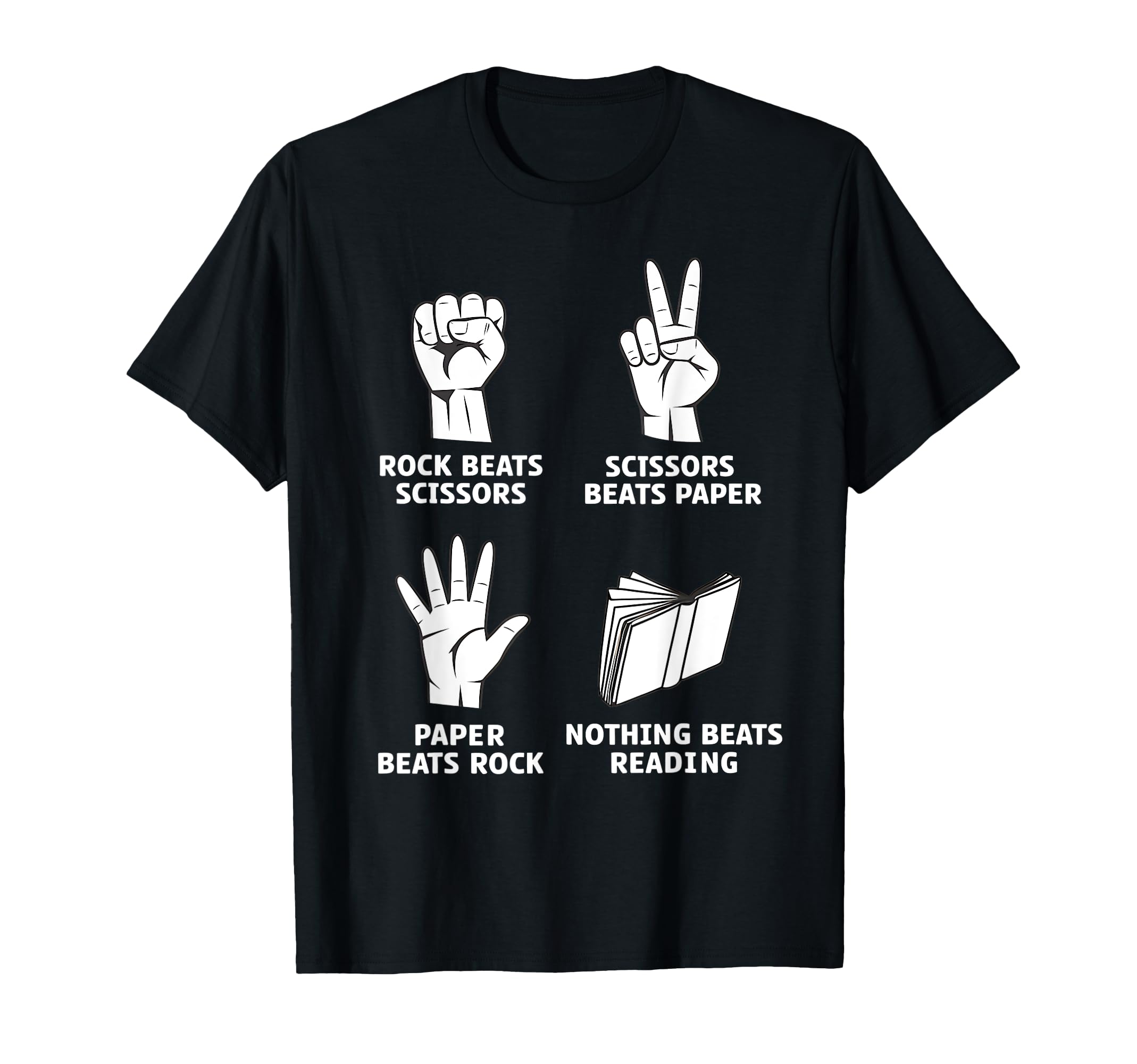 Nothing Beats Reading Rock Paper T-Shirt - Graphic Print Men Women - T-Shirt, Sweatshirt, Hoodie