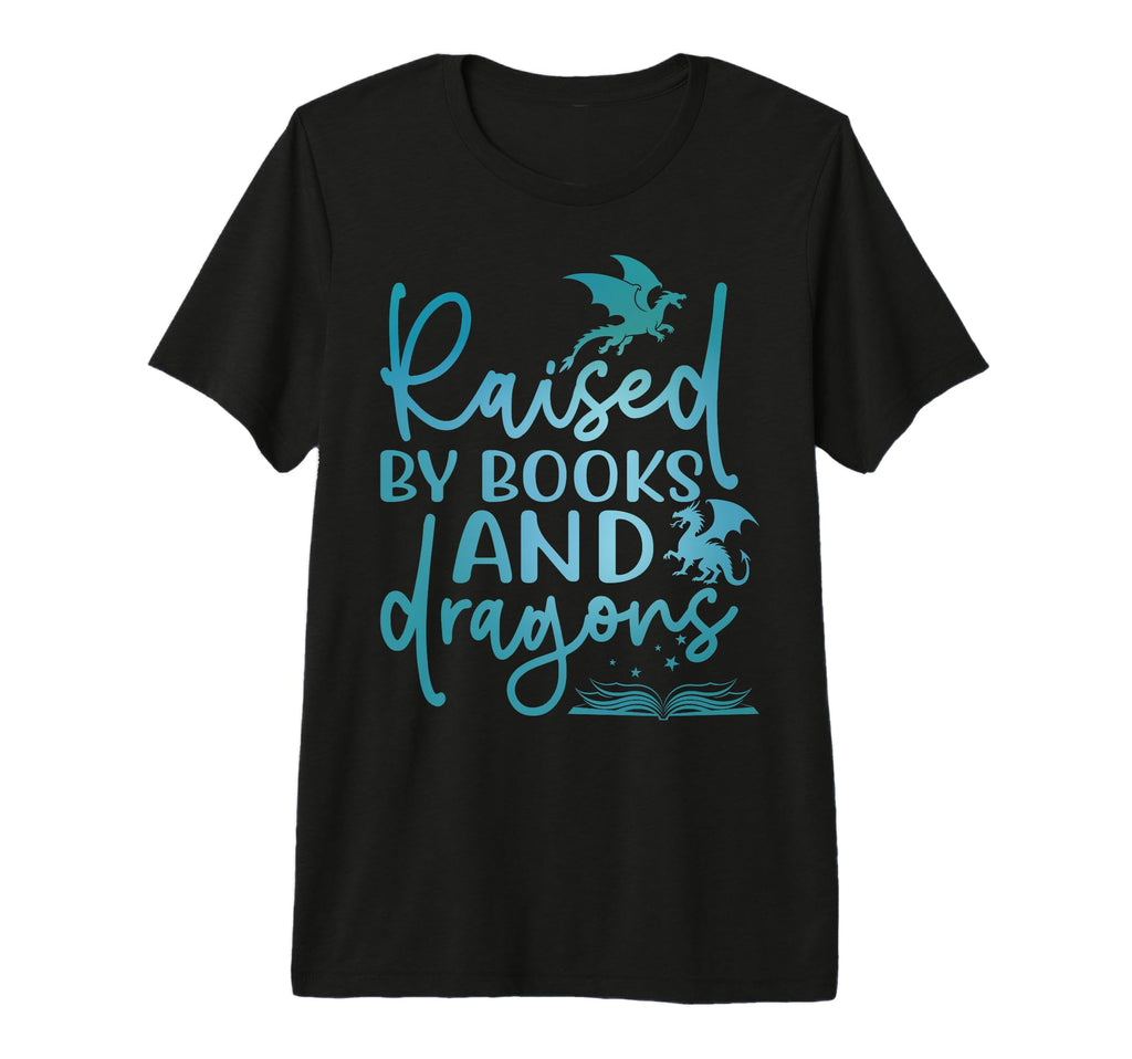 Raised Books And Dragons Fantasy T-Shirt - Aesthetic Graphic Men Women - T-Shirt, Sweatshirt, Hoodie