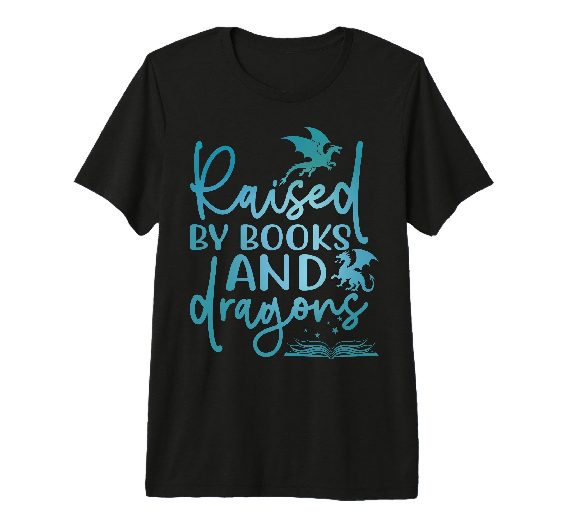 Raised Books And Dragons Fantasy T-Shirt - Aesthetic Graphic Men Women - T-Shirt, Sweatshirt, Hoodie