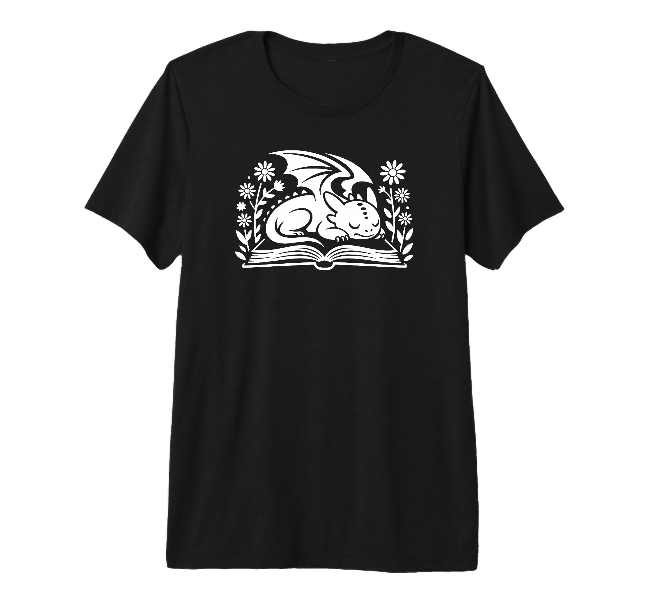 Dragon Reading Book Tri Blend T-Shirt - Aesthetic Graphic for Adults - T-Shirt, Sweatshirt, Hoodie