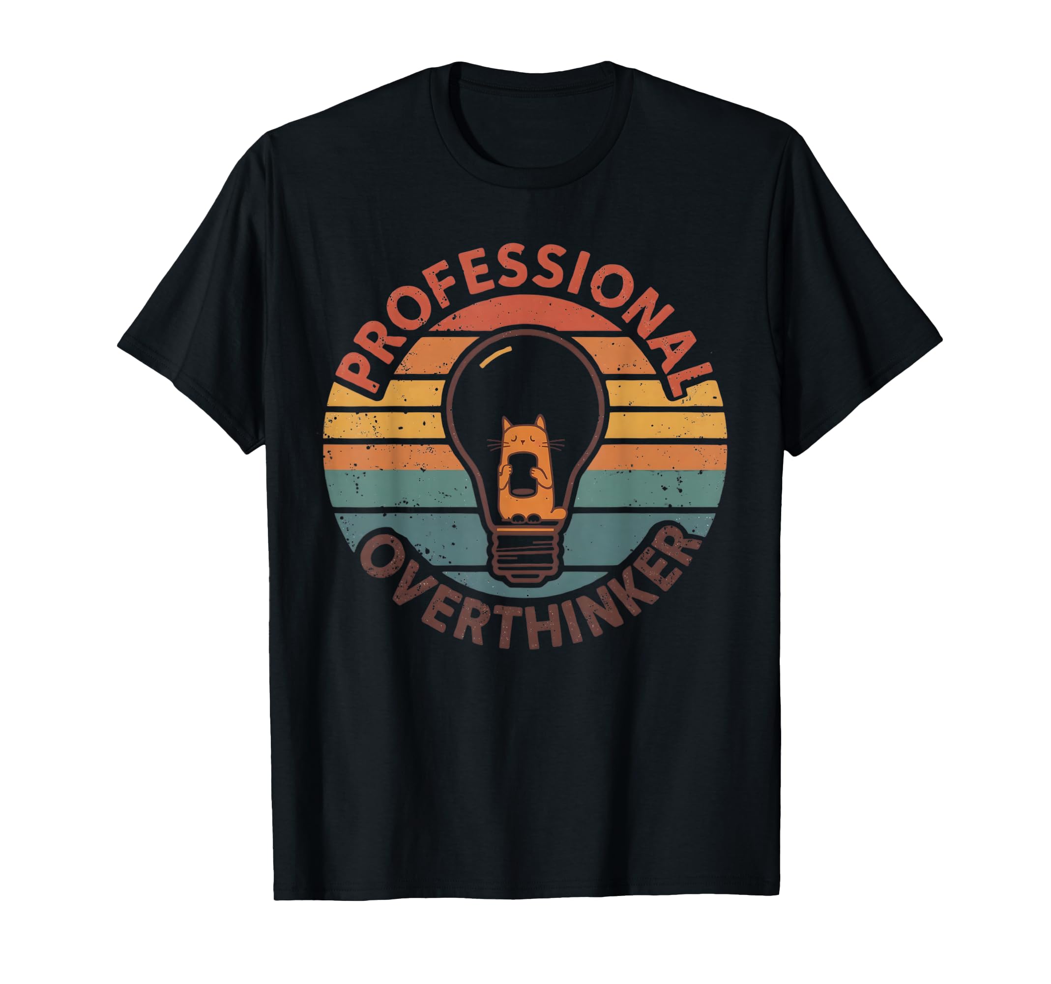 Professional Overthinker Cat Funny T-Shirt - Custom Art Print Unisex - T-Shirt, Sweatshirt, Hoodie