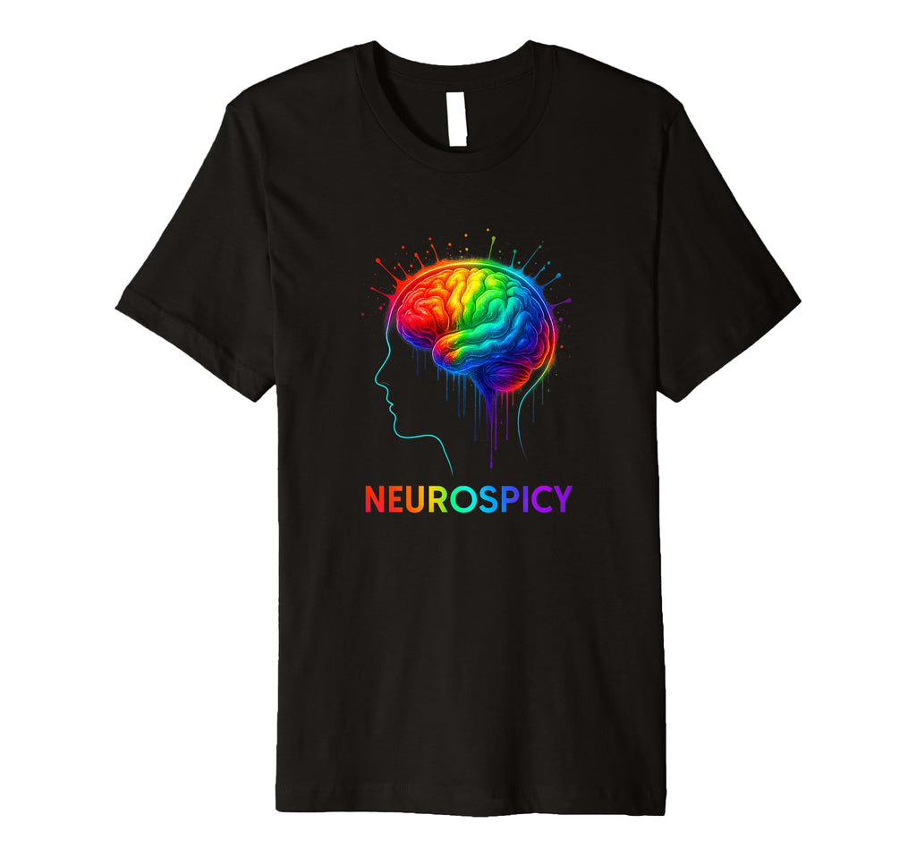 Neurospicy Rainbow Brain Introvert T-Shirt - Fun Novelty Design Men Women - T-Shirt, Sweatshirt, Hoodie