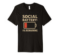 Social Battery Drained Funny T-Shirt - Aesthetic Graphic for Adults - T-Shirt, Sweatshirt, Hoodie