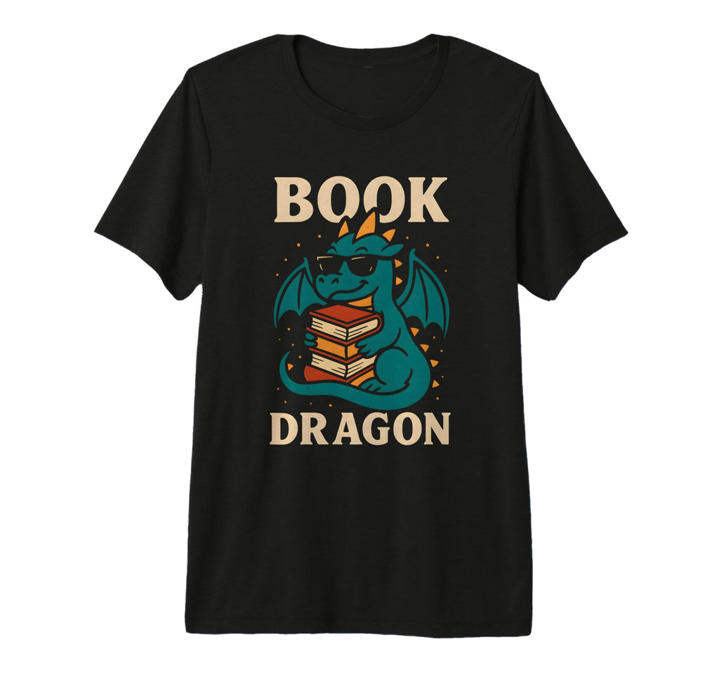 Book Dragon Fantasy Lover Bookworm T-Shirt - Minimalist Print Unisex - T-Shirt, Sweatshirt, Hoodie