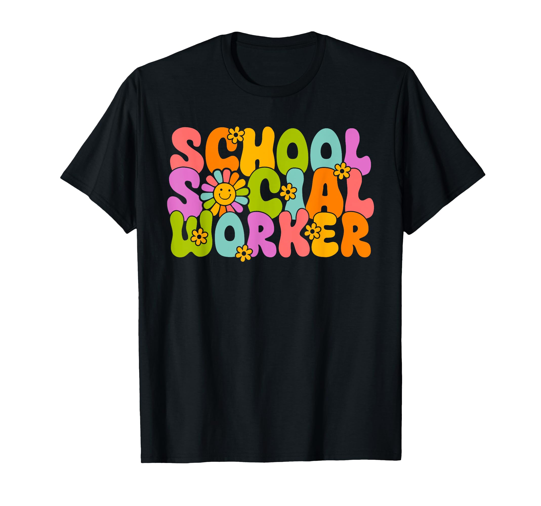 Groovy School Social Worker Coping Skills T-Shirt - Trendy Graphic Unisex - T-Shirt, Sweatshirt, Hoodie
