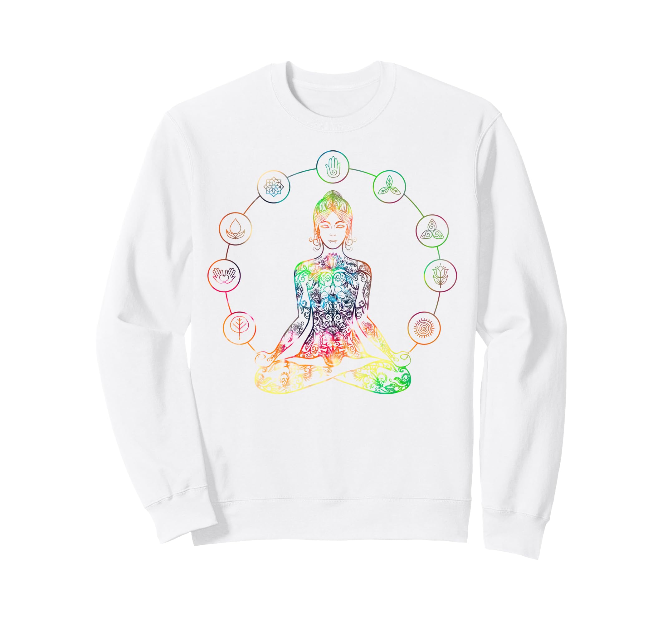 Tie Dye Yoga Meditation Lotus Pose Sweatshirt - Trendy Graphic Unisex - T-Shirt, Sweatshirt, Hoodie