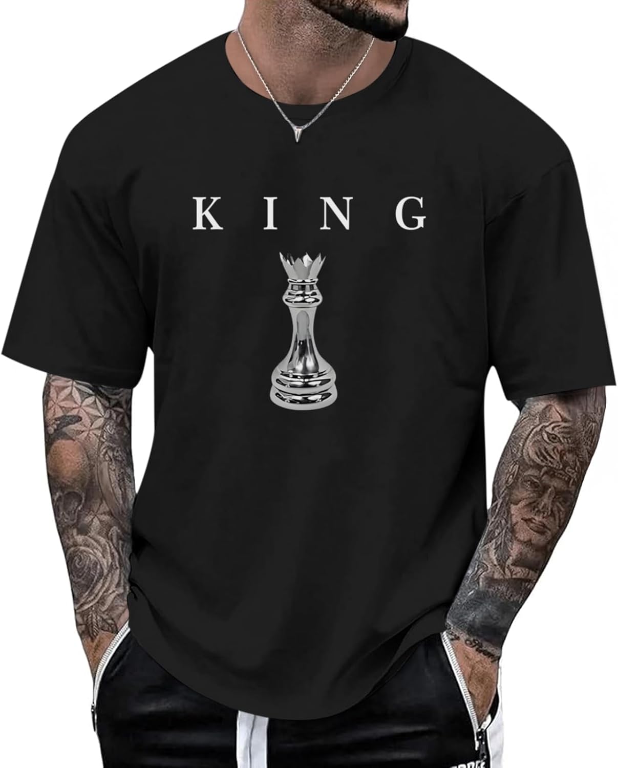 Men's King Chess Shirt Graphic Tees Designer Printed T Shirts for Men Urban Letter T-Shirt Streetwear - T-Shirt, Sweatshirt, Hoodie