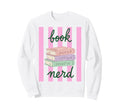 Book Nerd Striped Coquette Bow Sweatshirt - Fun Novelty Design Men Women - T-Shirt, Sweatshirt, Hoodie