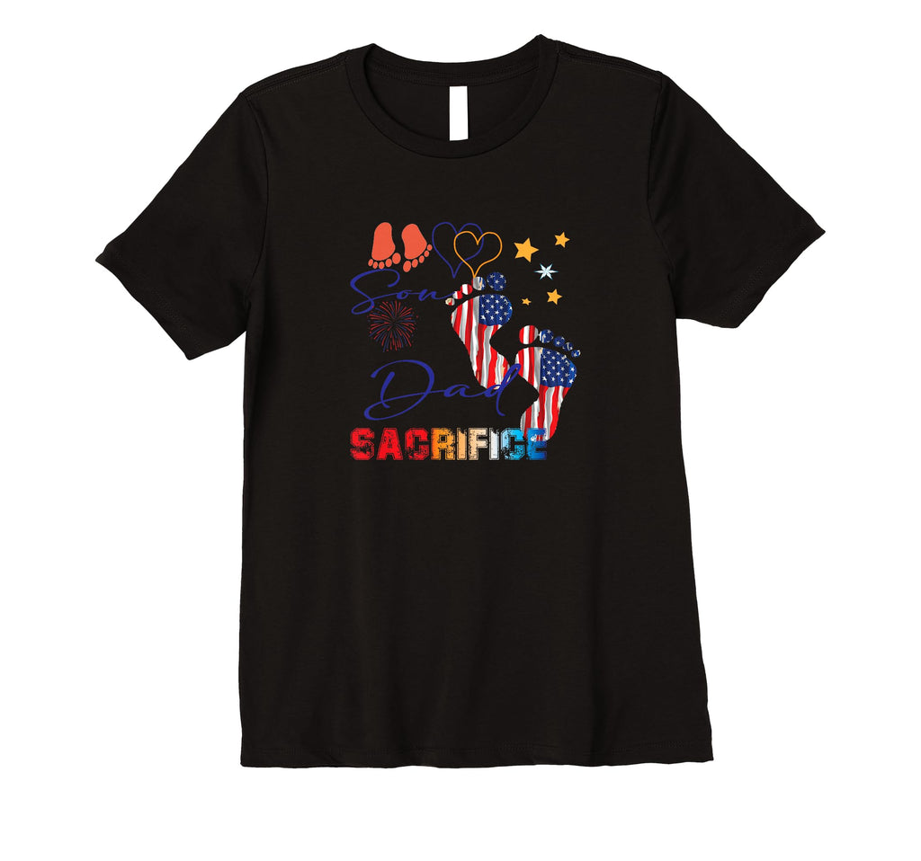 Womens Best Dad Usa Flag 1 Feet Step T-Shirt - Casual Everyday Wear Unisex - T-Shirt, Sweatshirt, Hoodie