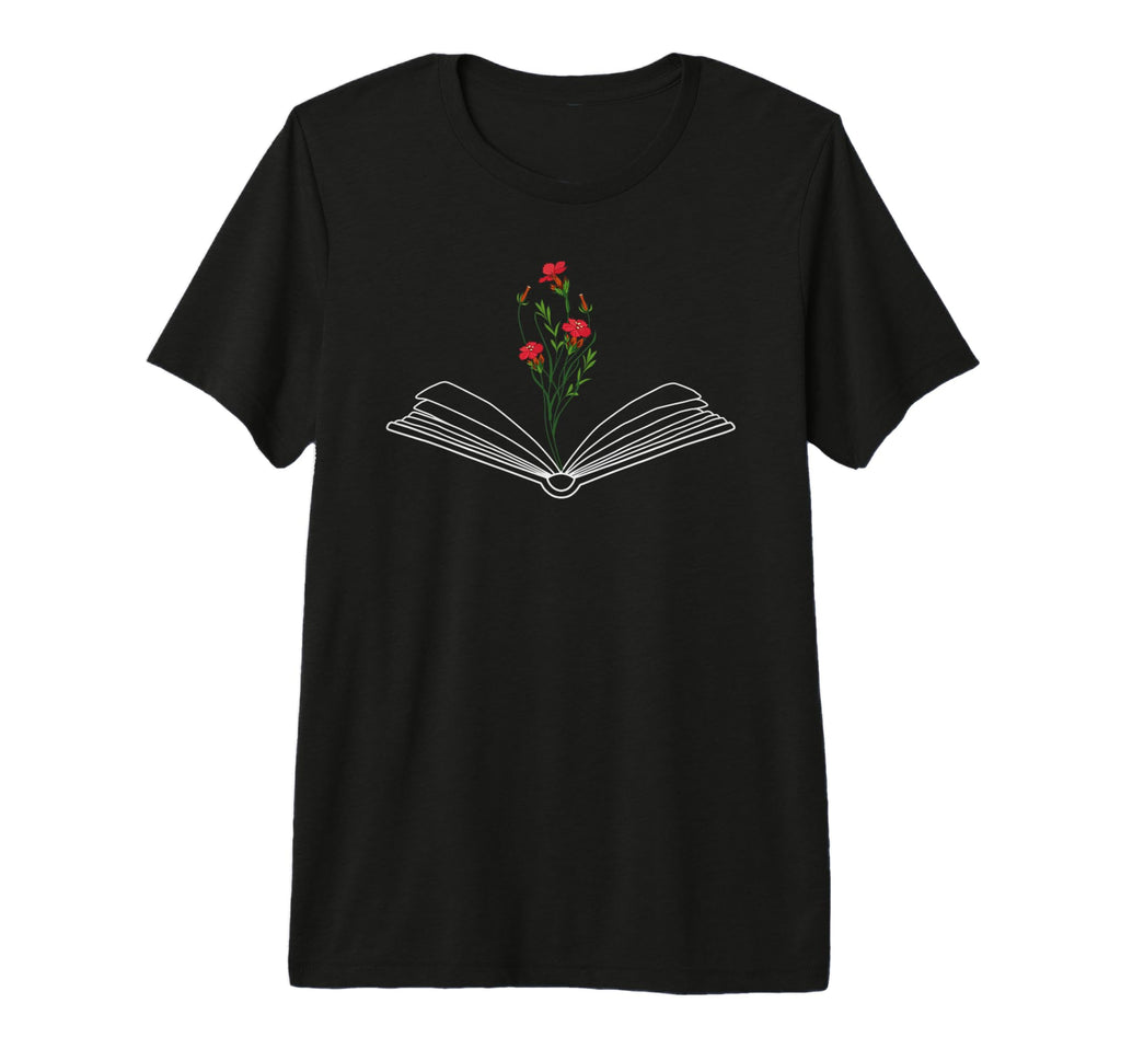 Floral Flower Book Reading Bookworm Nerd T-Shirt - Novelty Apparel Unisex - T-Shirt, Sweatshirt, Hoodie