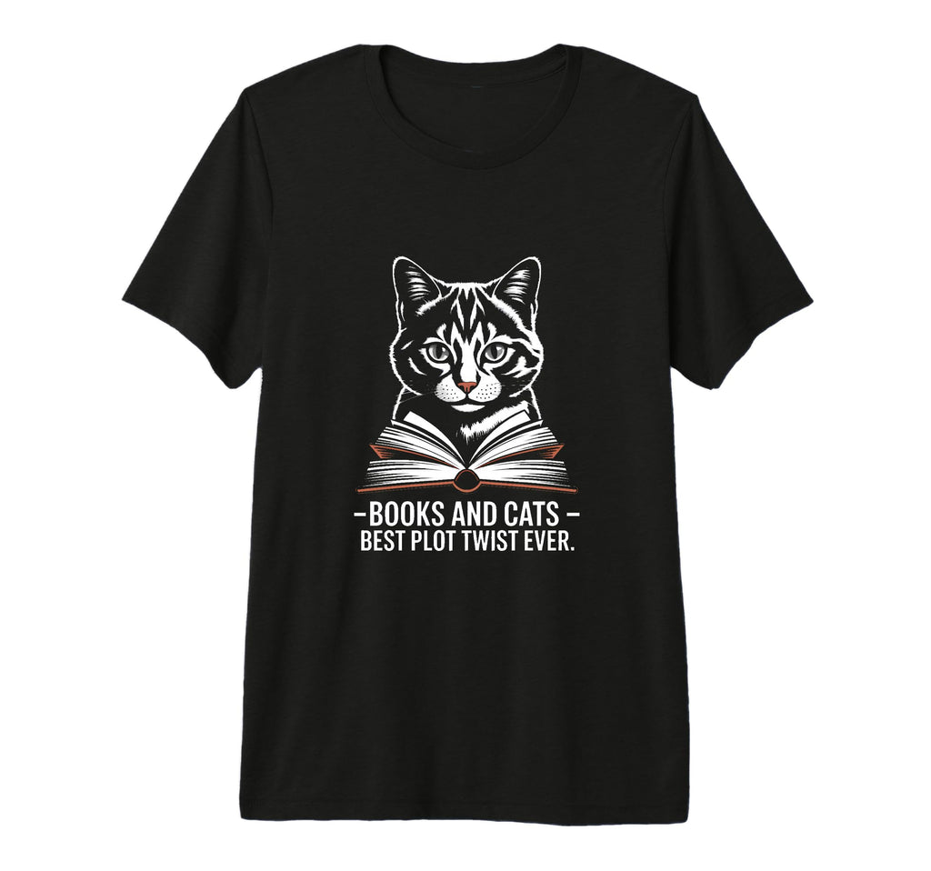 Books And Cats Best Plot Twist Ever T-Shirt - Aesthetic Graphic Men Women - T-Shirt, Sweatshirt, Hoodie